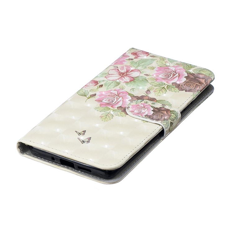 Light Spot Decor Patterned Leather Stand Wallet Case for Huawei P30 Pro - Fresh Flowers-6