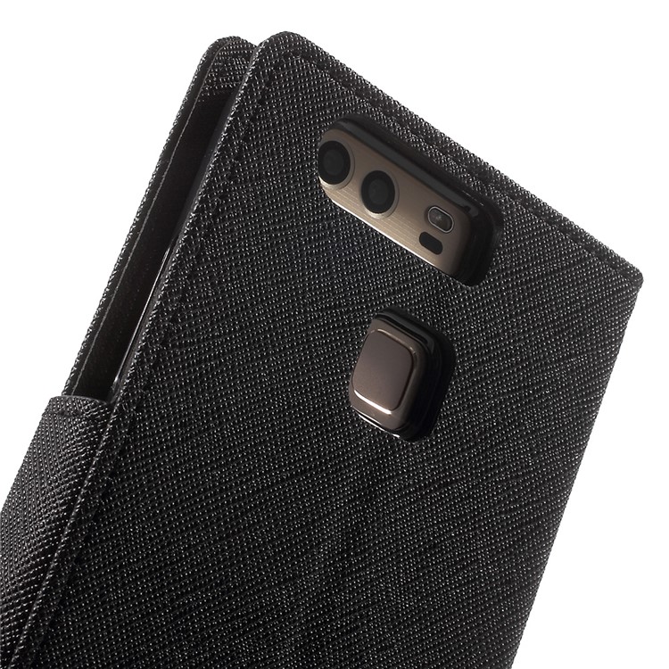 MERCURY GOOSPERY Leather Wallet Cover for Huawei P9 - Black-10