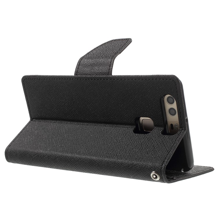 MERCURY GOOSPERY Leather Wallet Cover for Huawei P9 - Black-4