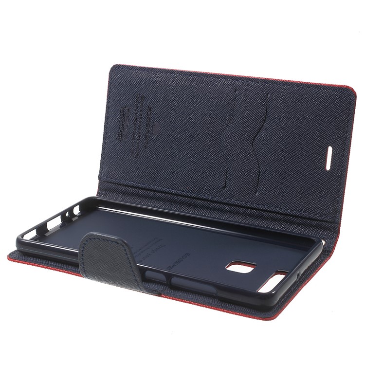 MERCURY GOOSPERY Leather Wallet Case for Huawei P9 - Red-6