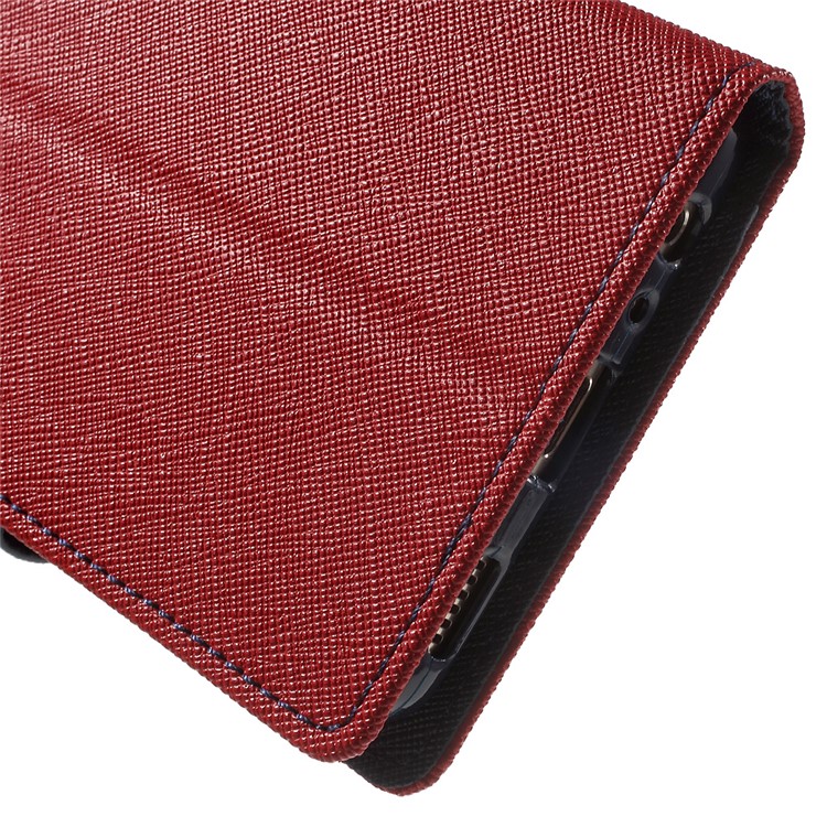 MERCURY GOOSPERY Leather Wallet Case for Huawei P9 - Red-8