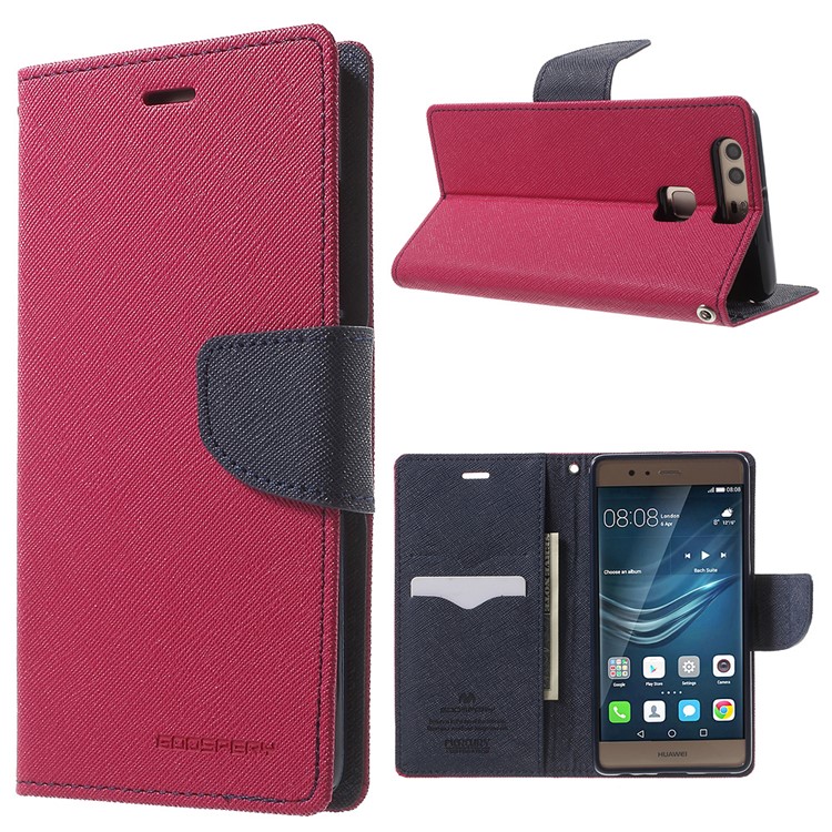 MERCURY GOOSPERY Leather Wallet Shell for Huawei P9 - Rose-1