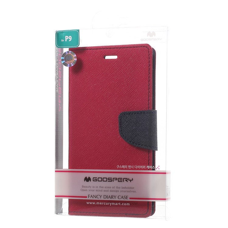 MERCURY GOOSPERY Leather Wallet Shell for Huawei P9 - Rose-10