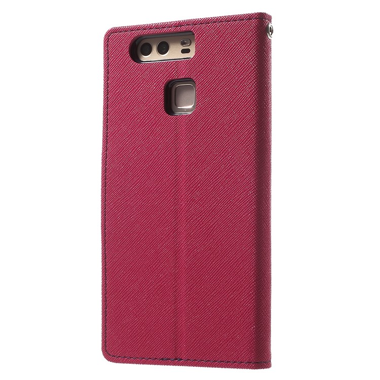 MERCURY GOOSPERY Leather Wallet Shell for Huawei P9 - Rose-2