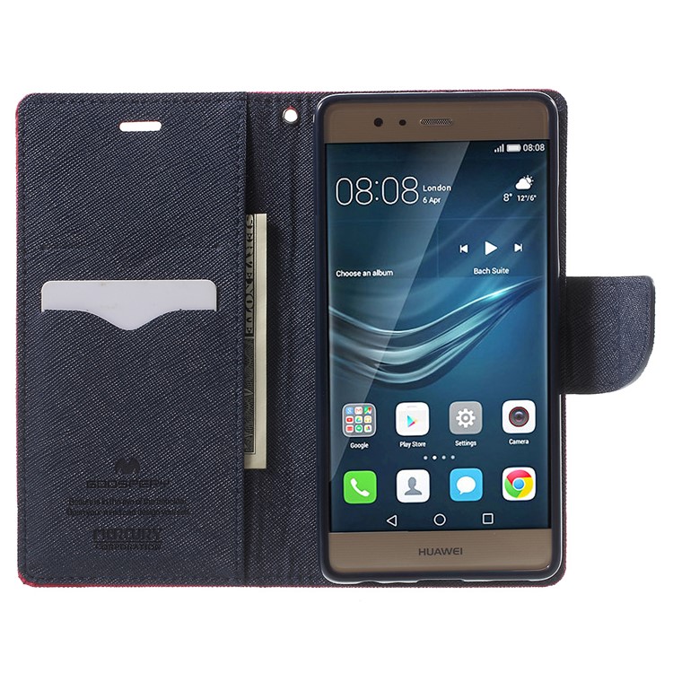 MERCURY GOOSPERY Leather Wallet Shell for Huawei P9 - Rose-5