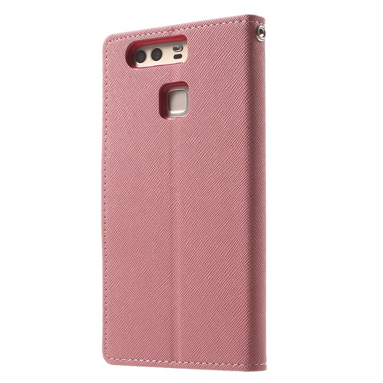 MERCURY GOOSPERY Leather Wallet Cover for Huawei P9 - Pink-2