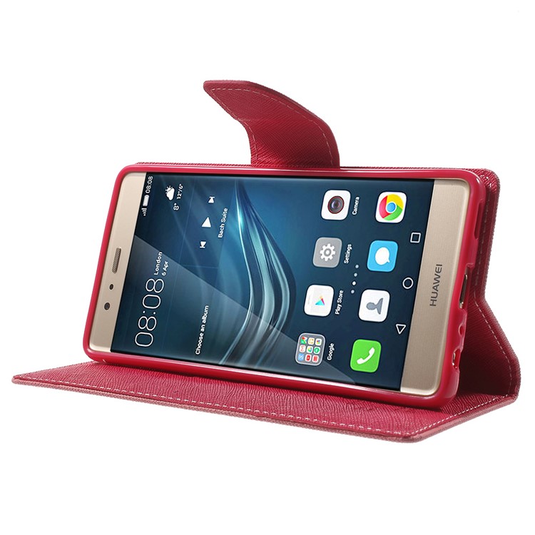 MERCURY GOOSPERY Leather Wallet Cover for Huawei P9 - Pink-3