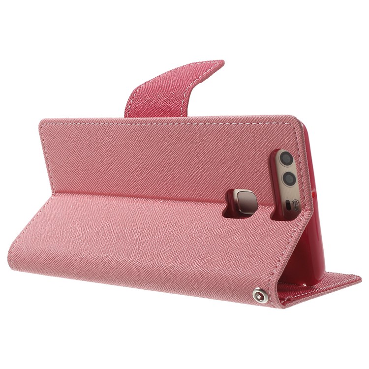 MERCURY GOOSPERY Leather Wallet Cover for Huawei P9 - Pink-4