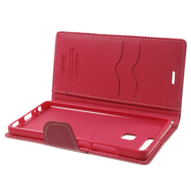 MERCURY GOOSPERY Leather Wallet Cover for Huawei P9 - Pink-6