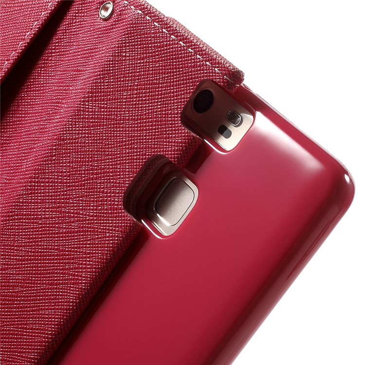 MERCURY GOOSPERY Leather Wallet Cover for Huawei P9 - Pink-7