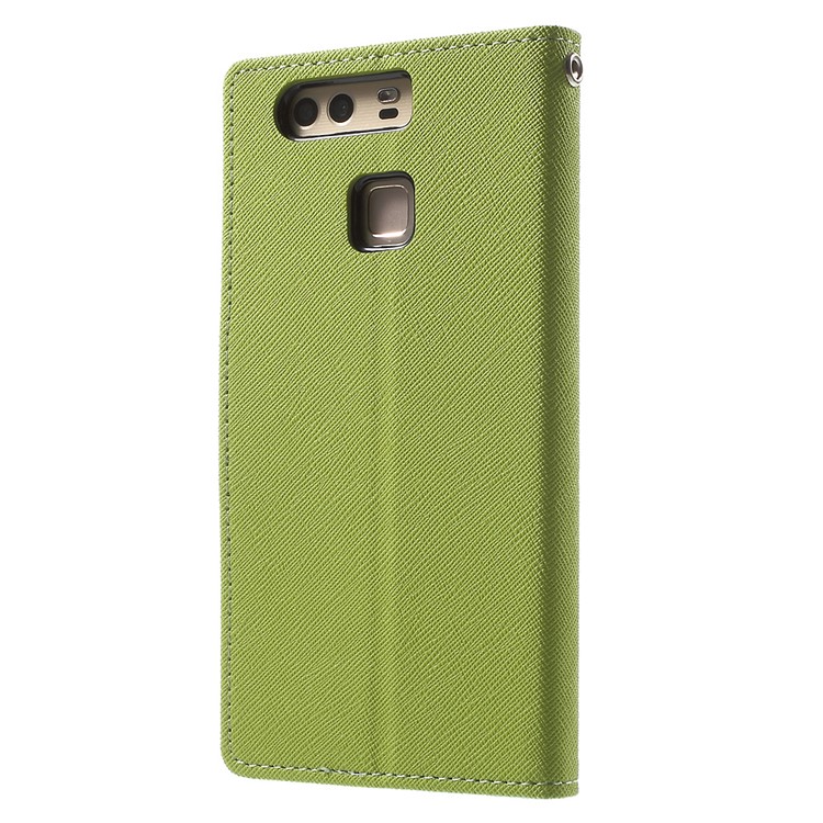 MERCURY GOOSPERY Leather Wallet Phone Cover for Huawei P9 - Green-2