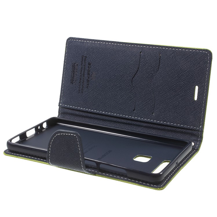 MERCURY GOOSPERY Leather Wallet Phone Cover for Huawei P9 - Green-6