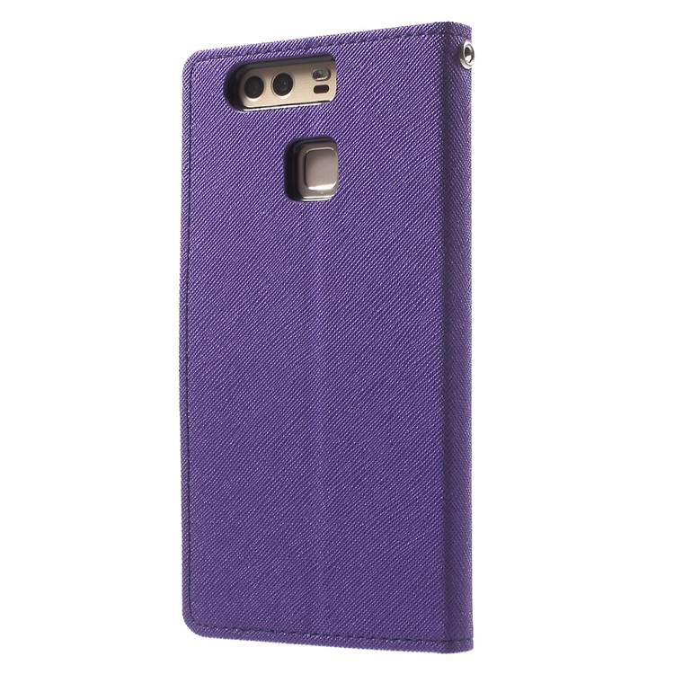 MERCURY GOOSPERY Leather Wallet Stand Cover for Huawei P9 - Purple-2