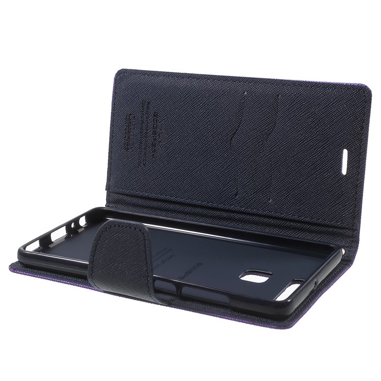 MERCURY GOOSPERY Leather Wallet Stand Cover for Huawei P9 - Purple-6