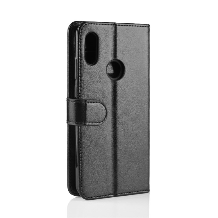 Crazy Horse Wallet Stand Leather Phone Cover for Huawei Y6 (2019) - Black-8