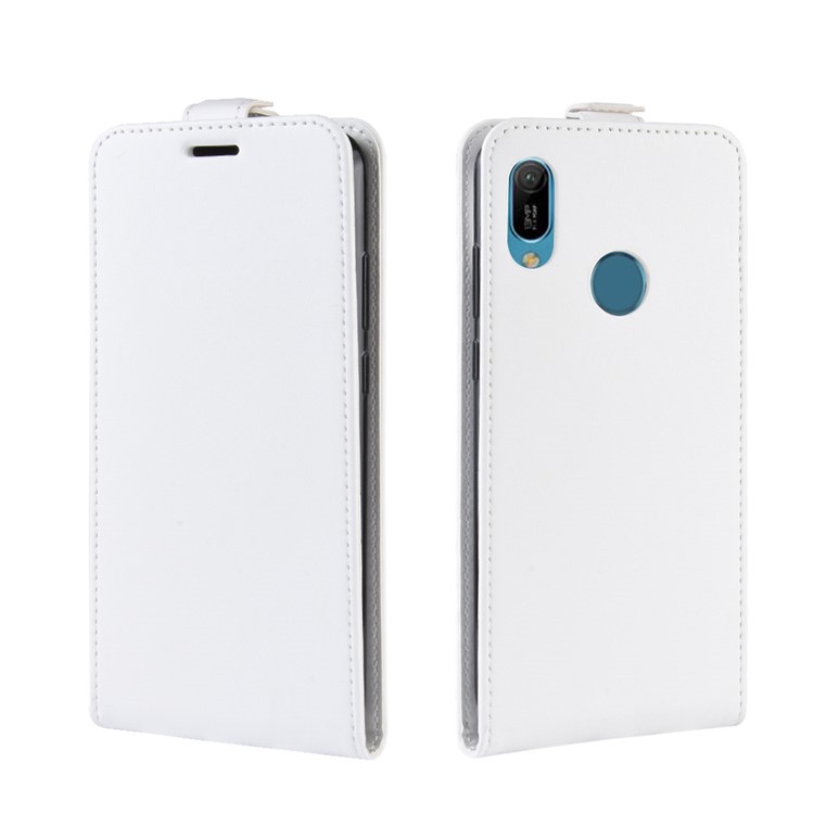 Crazy Horse Vertical Flip Leather Case Accessory for Huawei Y6 (2019) - White-2