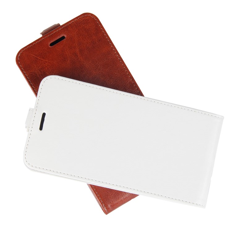 Crazy Horse Vertical Flip Leather Case Accessory for Huawei Y6 (2019) - White-5