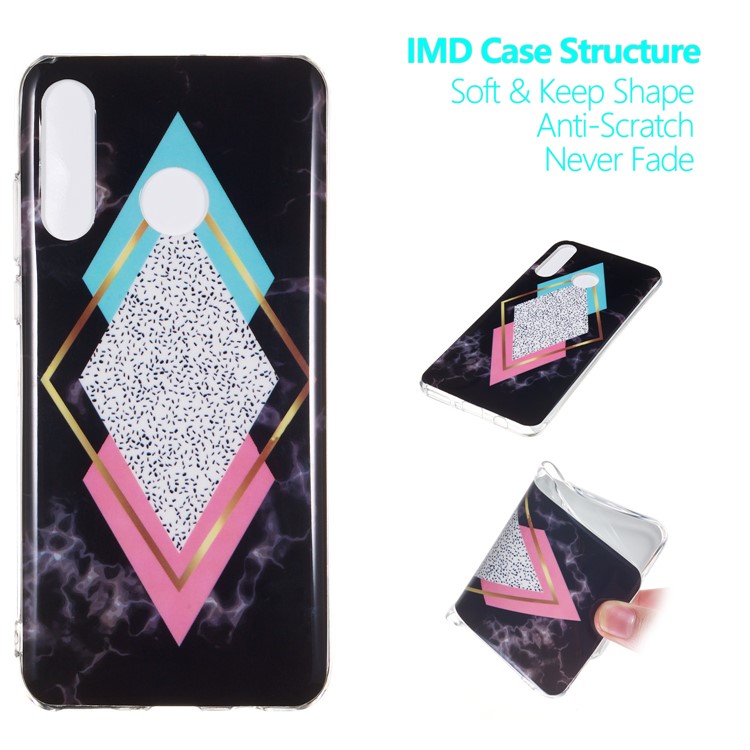 Marble Pattern IMD TPU Gel Mobile Cover for Huawei P30 Lite / nova 4e - Style I-1