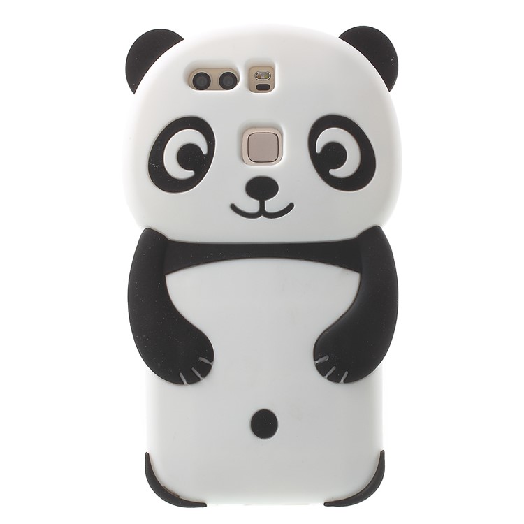 3D Cute Panda Gel Silicone Case Cover for Huawei P9 - Black-1