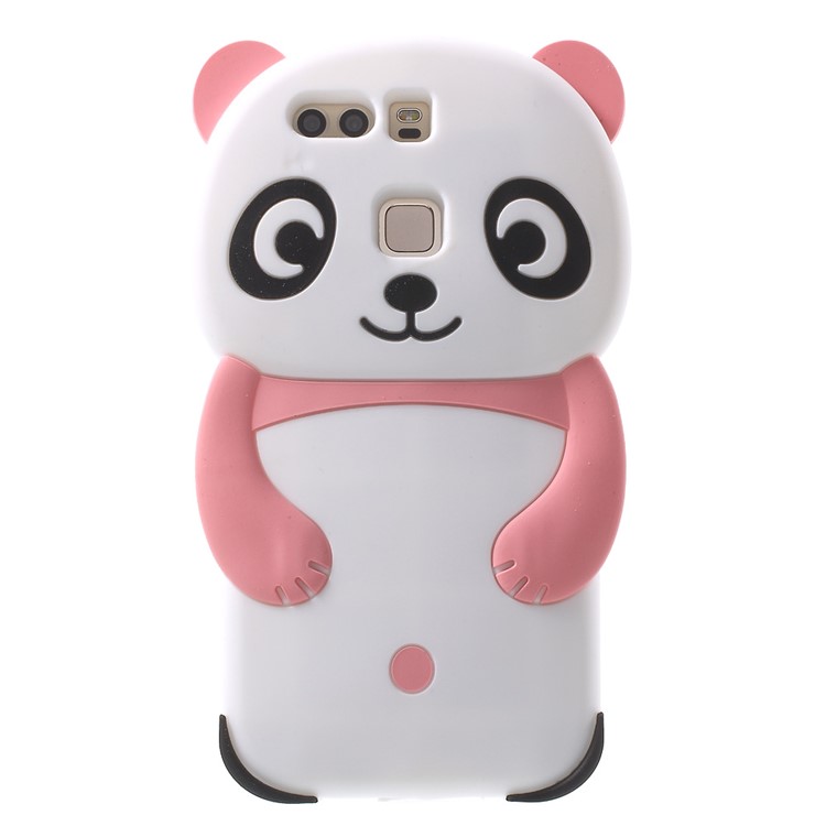 3D Cute Panda Soft Silicone Shell Case for Huawei P9 - Pink-1