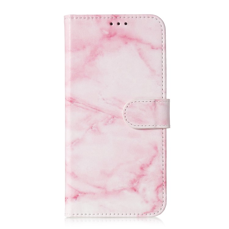 Pattern Printing Leather Wallet Stand Case for Huawei P30 - Pink Marble-2