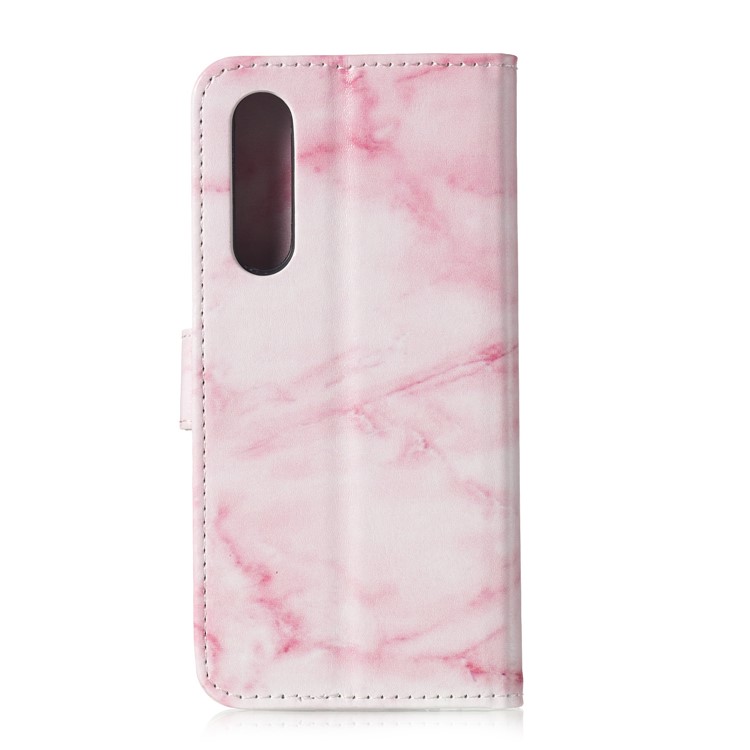 Pattern Printing Leather Wallet Stand Case for Huawei P30 - Pink Marble-3