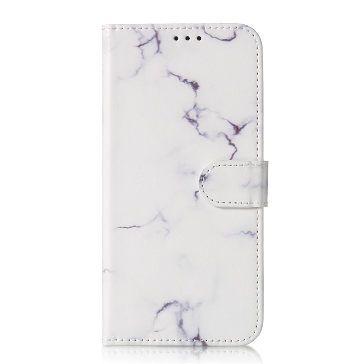 Brieftaschenständer Aus Leder Mit Musterdruck Für Huawei P30 - Weisser Marmor-3