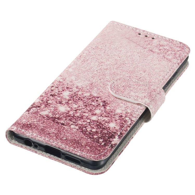 Brieftaschenständer Aus Leder Mit Musterdruck Für Huawei P30 - Glitter Pailletten-6
