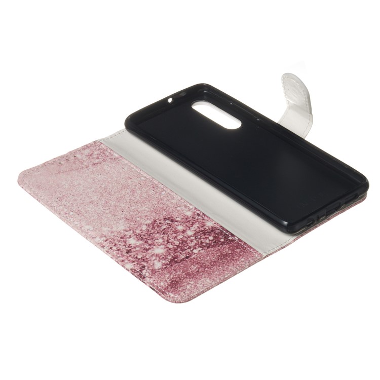 Brieftaschenständer Aus Leder Mit Musterdruck Für Huawei P30 - Glitter Pailletten-7