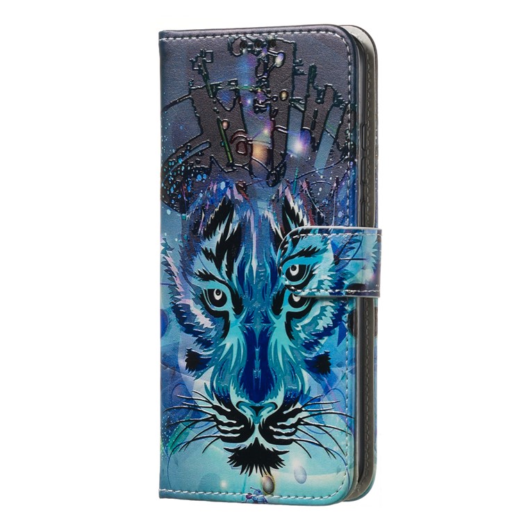 For Huawei Honor 10 Lite / P Smart (2019) Embossed Patterned Leather Wallet Protective Shell - Wolf-4