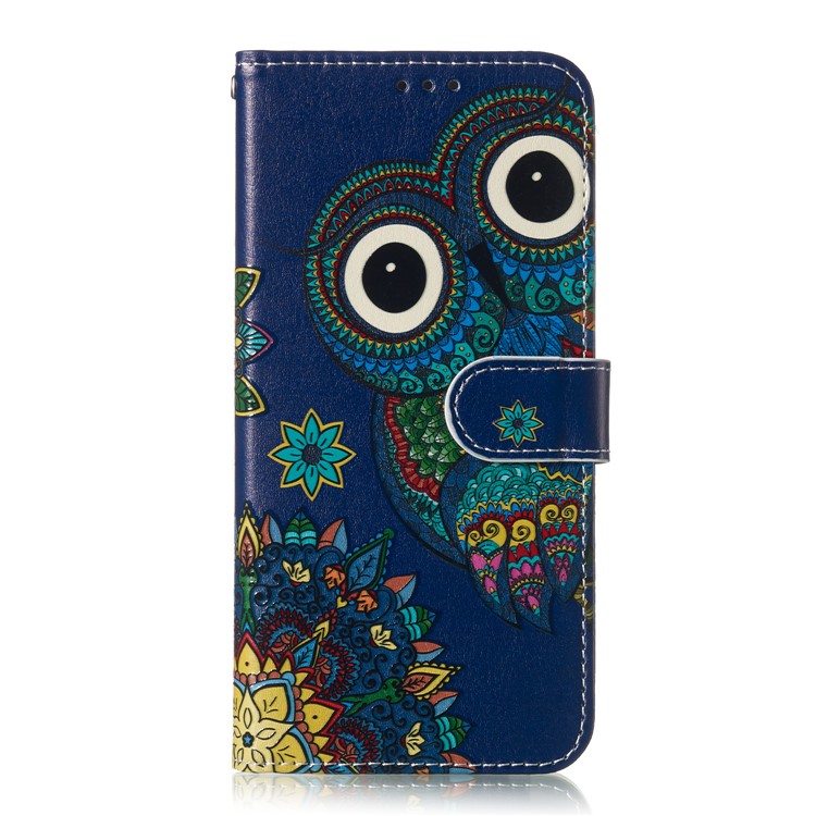 For Huawei P30 Pro Embossed Patterned Leather Wallet Protection Case - Owl-2