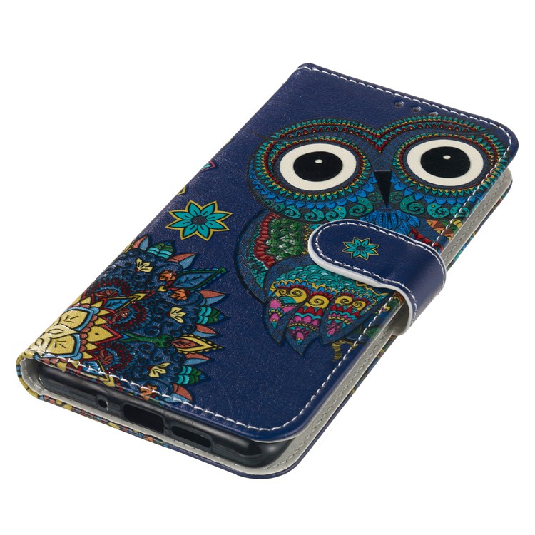 For Huawei P30 Pro Embossed Patterned Leather Wallet Protection Case - Owl-5