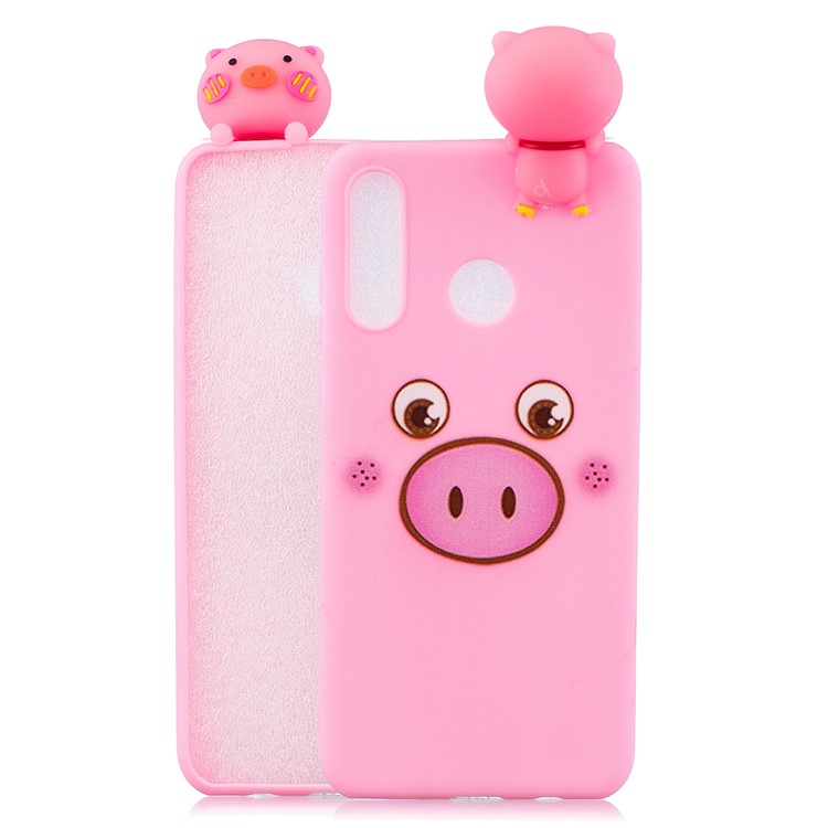 Pattern Printing TPU Gel Mobile Case for Huawei P30 Lite / nova 4e with 3D Animal Doll - Pig-1