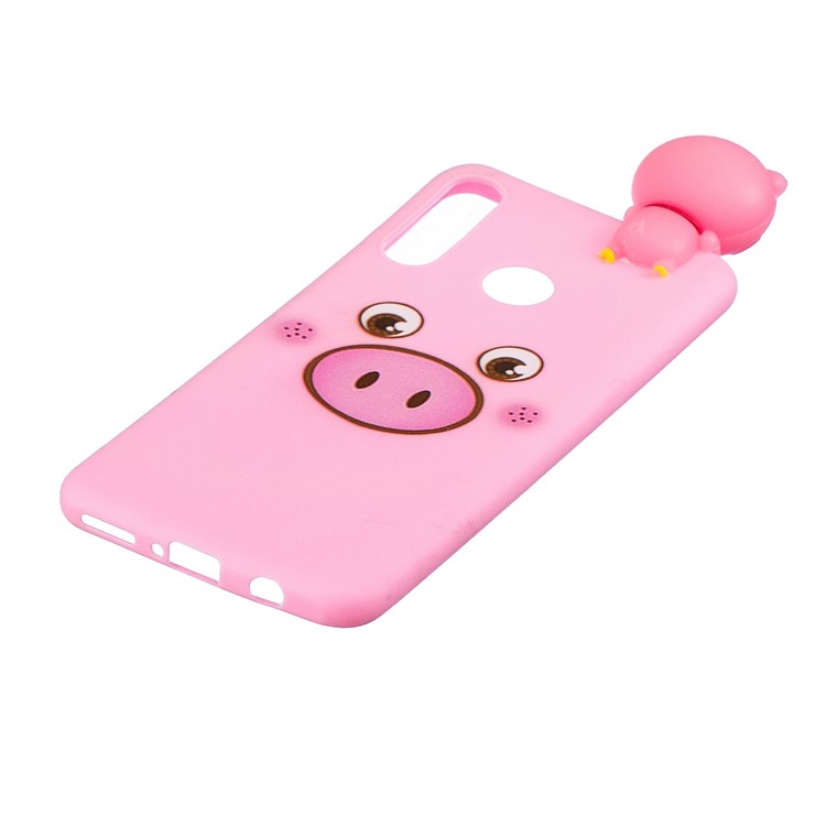 Impressão de Padrões TPU Gel Mobile Case Para Huawei P30 Lite / Nova 4e Com Boneca de Animal 3D - Porco-2