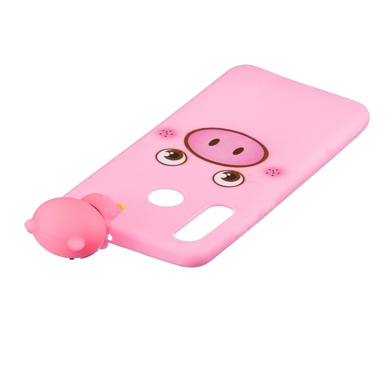 Impressão de Padrões TPU Gel Mobile Case Para Huawei P30 Lite / Nova 4e Com Boneca de Animal 3D - Porco-3