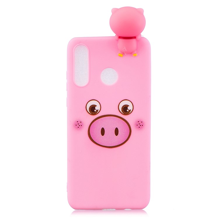 Impressão de Padrões TPU Gel Mobile Case Para Huawei P30 Lite / Nova 4e Com Boneca de Animal 3D - Porco-5