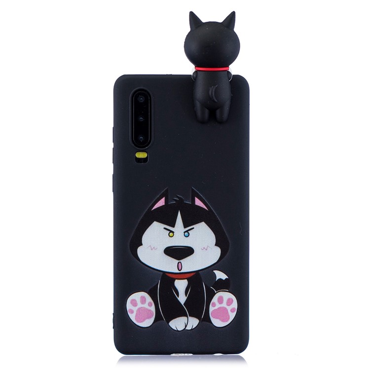 Pattern Printing TPU Gel Protective Case for Huawei P30 with 3D Animal Doll - Dog-5