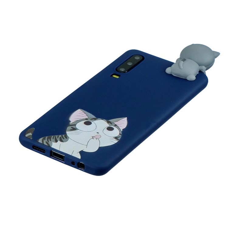 Pattern Printing TPU Gel Protective Case for Huawei P30 with 3D Animal Doll - Cat-2
