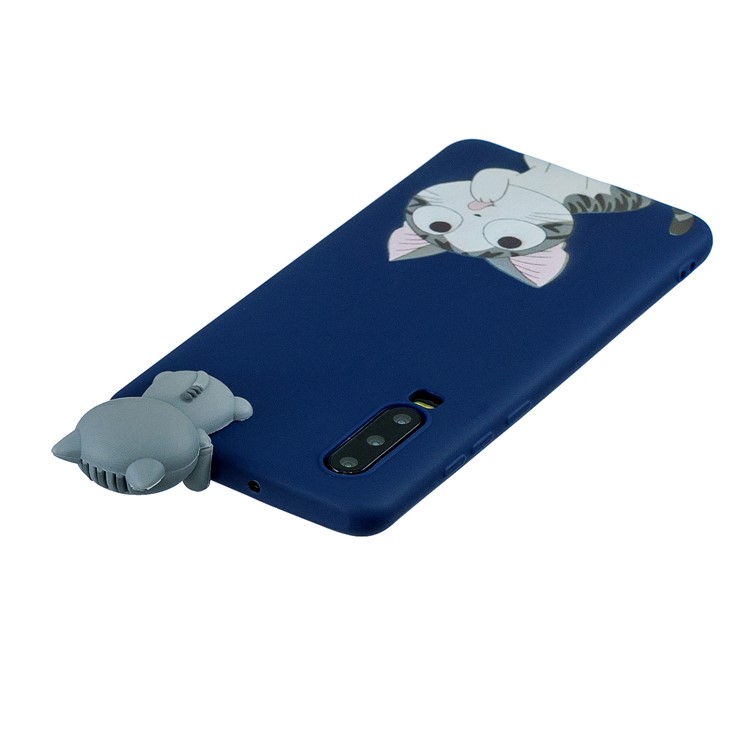 Pattern Printing TPU Gel Protective Case for Huawei P30 with 3D Animal Doll - Cat-3
