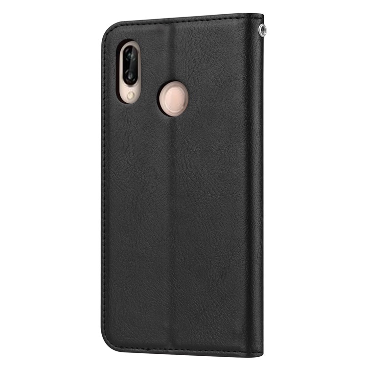 Auto-absorbed Wallet Stand Flip Leather Case for Huawei Y7 (2019) - Black-4