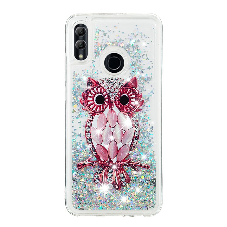 Dynamic Glitter Powder Sequins TPU Case for Huawei Honor 10 Lite - Owl-2