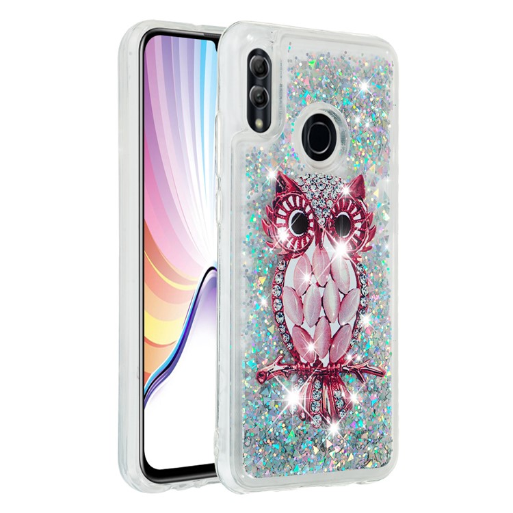 Dynamic Glitter Powder Sequins TPU Case for Huawei Honor 10 Lite - Owl-6