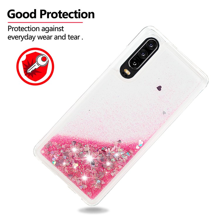 Dynamic Quicksand Shock-absorbing TPU Mobile Phone Cover Case for Huawei P30 - Pink-3