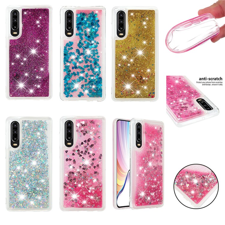 Dynamic Quicksand Shock-absorbing TPU Mobile Phone Cover Case for Huawei P30 - Pink-8