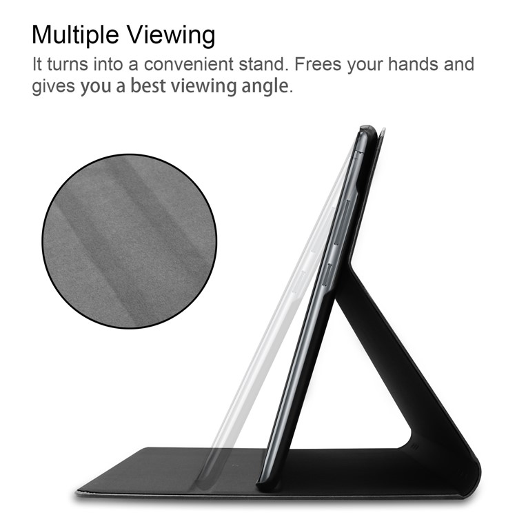 Textured Leather Stand Smart Tablet Cover for Huawei MediaPad M5 lite 10 - Black-4