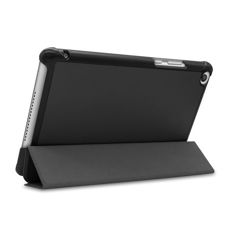 Tri-fold Leather Stand Case for Huawei Honor Pad 5 8.0-inch - Black-5