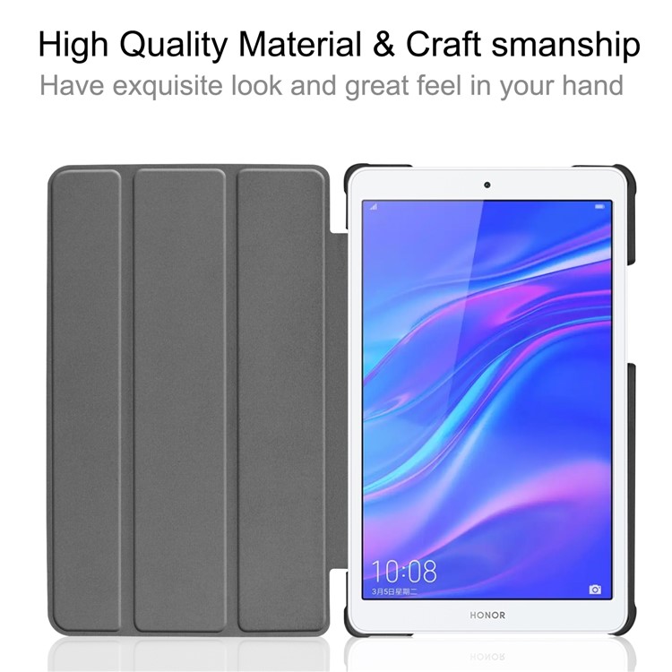 Pattern Printing Leather Tablet Cover with Tri-fold Stand for Huawei Honor Tab 5/T5 8.0 - Colorful Triangles Grids-6
