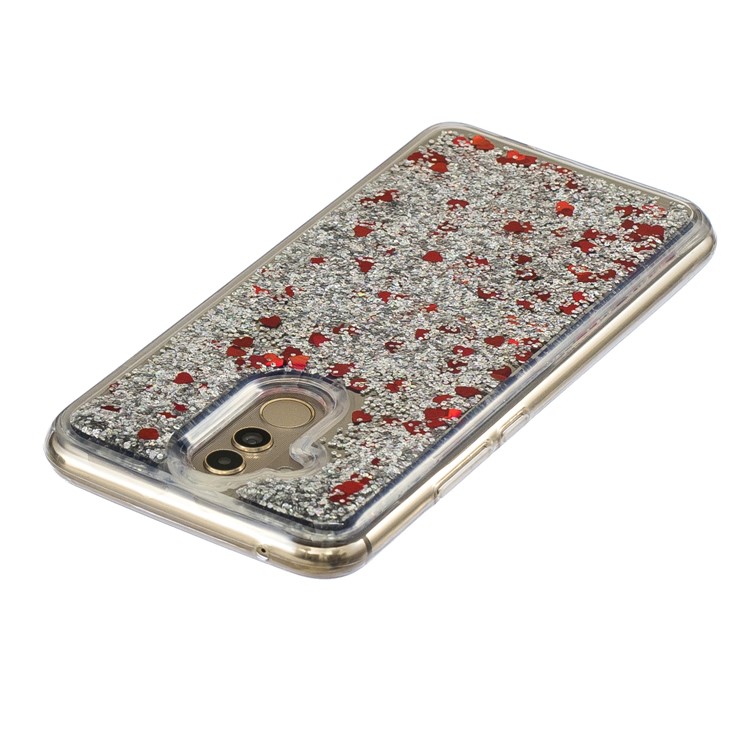 Glitter Dynamic Quicksand Mirror Surface TPU Back Phone Casing for Huawei Mate 20 Lite - Silver-4