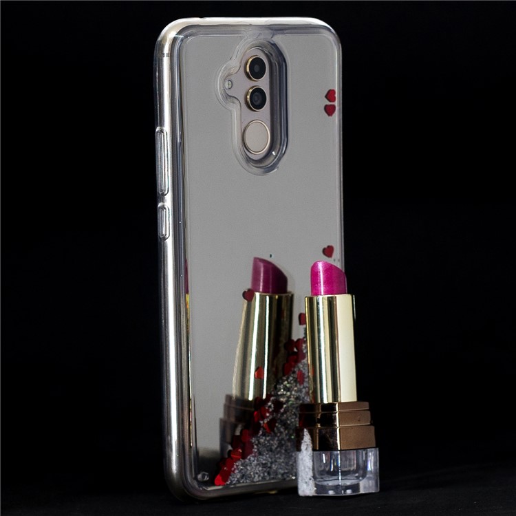 Glitter Dynamic Quicksand Mirror Surface TPU Back Phone Casing for Huawei Mate 20 Lite - Silver-7