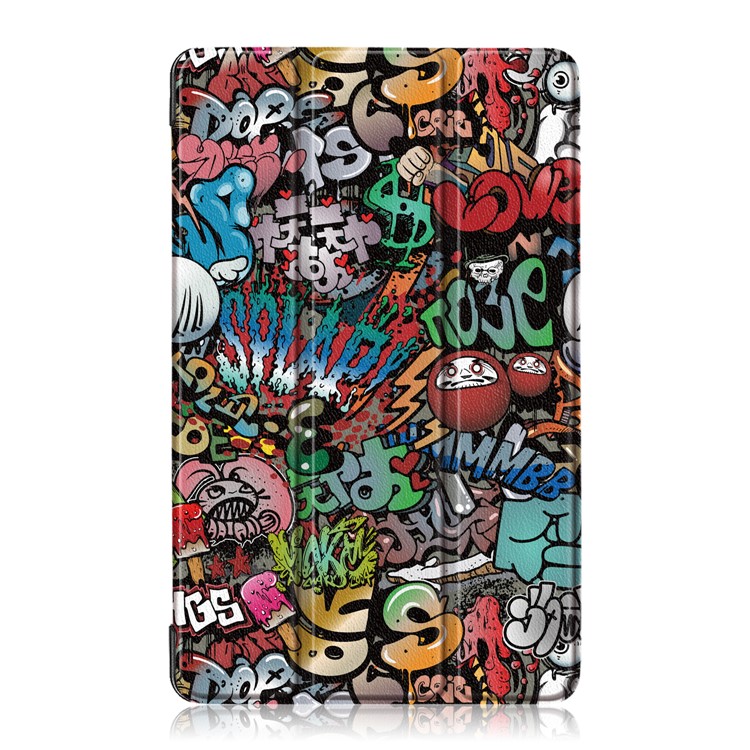 Pattern Printing Tri-fold Stand Leather Smart Case for Huawei Honor Pad 5 8.0-inch - Graffiti Pattern-2